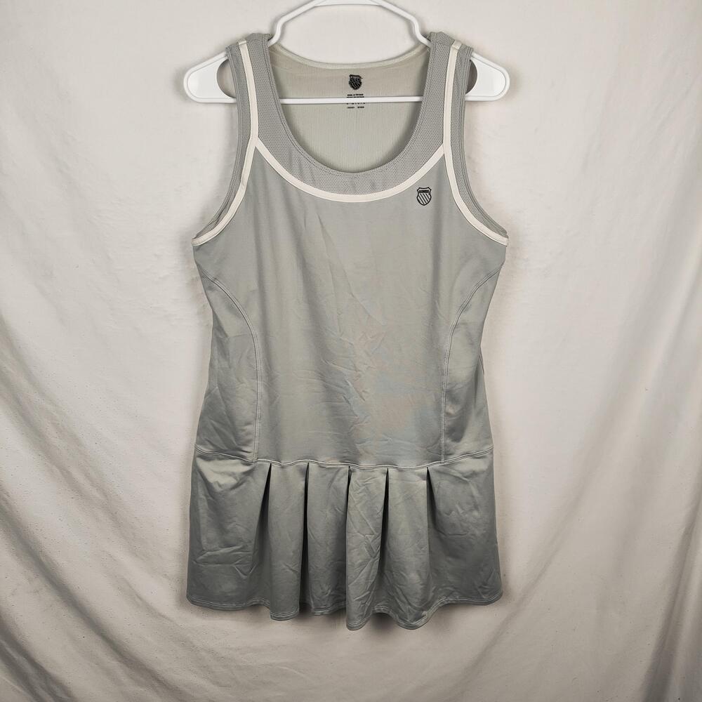 K-Swiss Dress Womens XL Gray Scoop Neck Sleeveless Pleated Tennis Athletic
